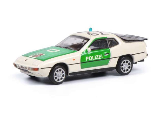 ポルシェ 924 警察車両 ホワイト/グリーン ポリス ヘルパ 1/87 働く車 / Schuco 1/87 ミニカー