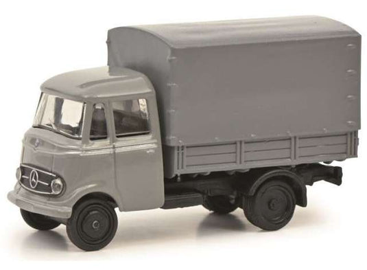 メルセデスベンツ L319 ピックアップ 屋根付 グレー ヘルパ 1/87 働く車 / Schuco 1/87 ミニカー