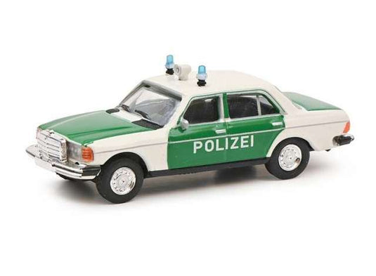 メルセデスベンツ 280E 警察車両 ホワイト/グリーン ポリス 働く車 / Schuco 1/87 ミニカー