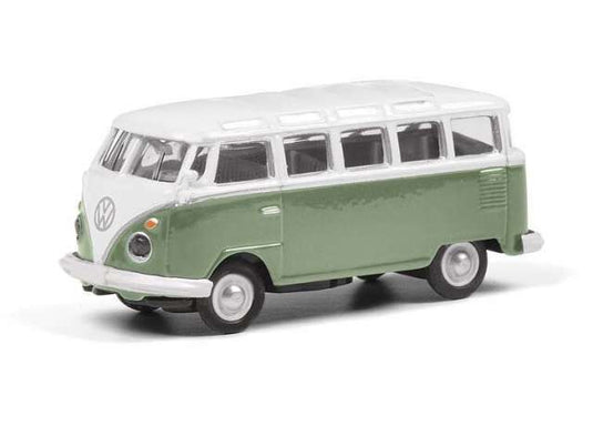 フォルクスワーゲン T1c サンバ グリーン/ホワイト ワーゲンバス ミニカー / Schuco 1/87 ミニカー