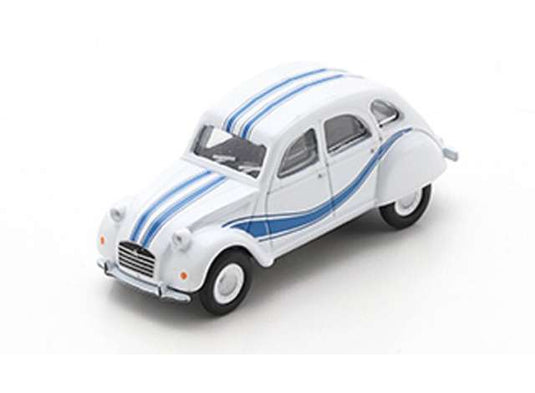シトロエン 2CV ホワイト/ブルー Citroen 2CV ヘルパ 1/87 ミニカー / Schuco 1/87 ミニカー