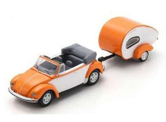 フォルクスワーゲン ビートル カブリオレ & キャンピングトレーラー セット / Schuco 1/87 ミニカー
