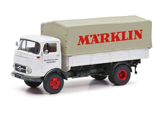 メルセデスベンツ LP911 幌付 トラック ホワイト 働く車 ミニカー / Schuco 1/43 建機