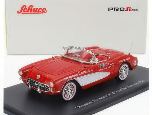 CHEVROLET コルベット C1 V8 スパイダー ペースカー デイトナ 1956 レッド シルバー/ Schuco 1/43 ミニカー