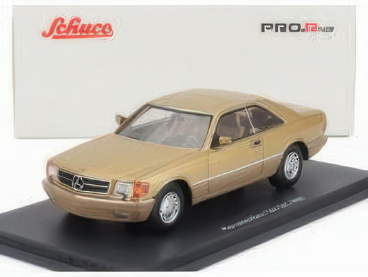 MERCEDES BENZ Sクラス 560SEC (C126) 1989 ゴールド/ Schuco 1/43 ミニカー