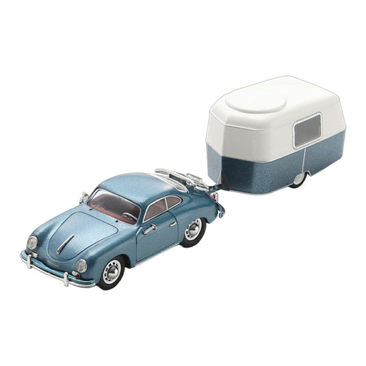 Porscheポルシェ 356 A クーペ Eriba Puck キャラバン ブルー 限定版 / Schuco 1/43 ミニカー