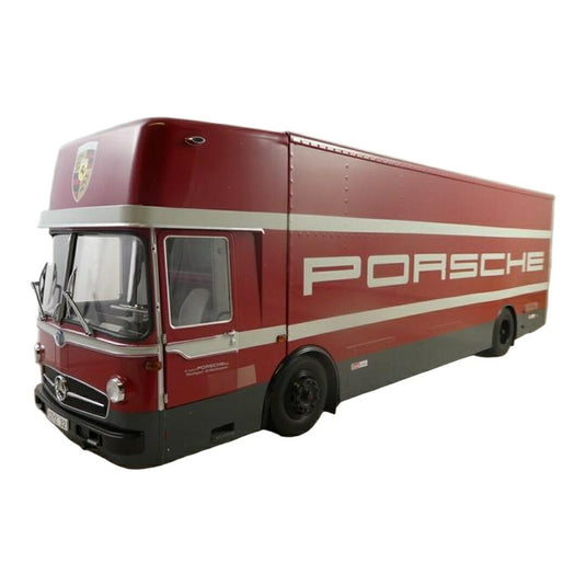 Mercedes Benzメルセデスベンツ Renntransporter レントランスポーター Porscheポルシェ仕様 レッド / Schuco 1/18 ミニカー