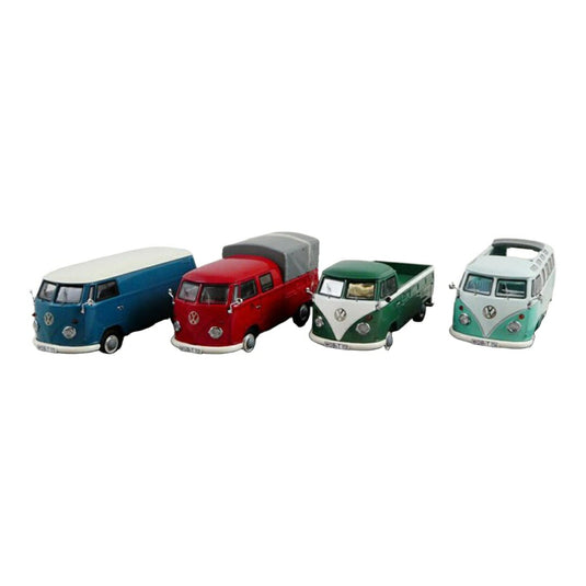 VWフォルクスワーゲン T1b セット ブルー レッド グリーン ライトブルー / Schuco 1/43 ミニカー