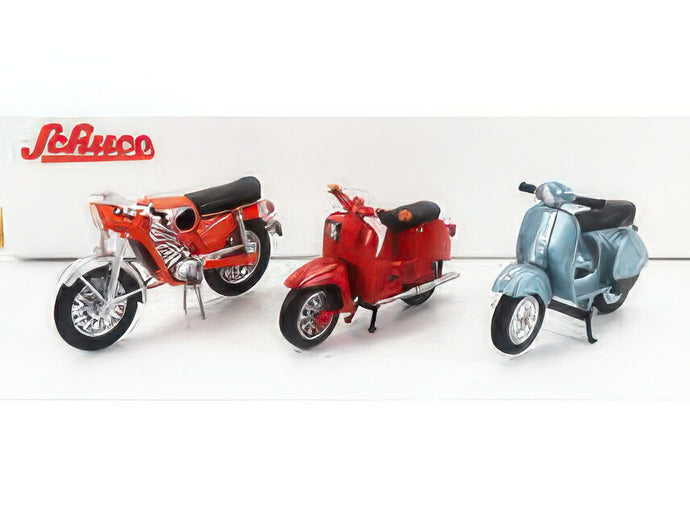 SIMSON SET 3X SCHWALBE KR51/1 1968 + ZUNDAPP KS50 SUPER SPORT 1950 PIAGGIO VESPA 150 PX VARIOUS/SCHUCO 1/43ミニカー