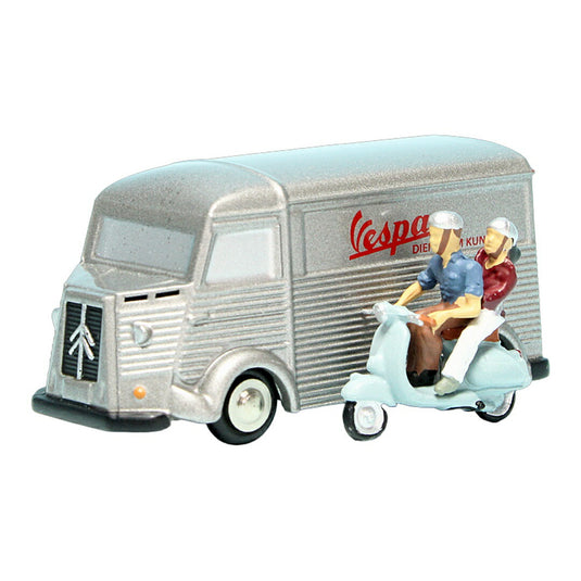 Citroenシトロエン HY Van with Vespaベスパ Scooter Vespa Kundendienst 500台限定 / Schuco 1/87 (Piccolo