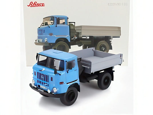 IFA - W50L トラック カッソーネ リバルタビレ 2軸 1965 - ブルー シルバー/ Schuco 1/32 ミニカー