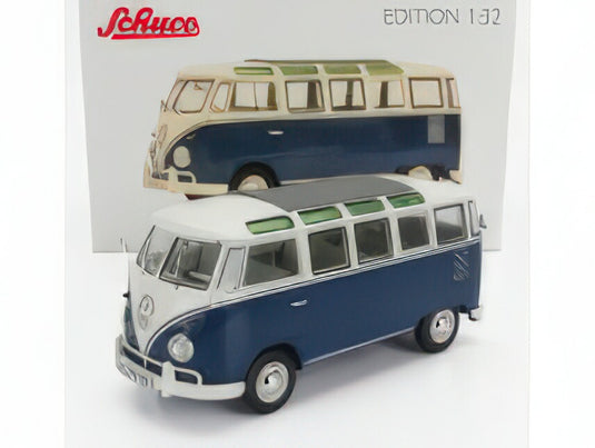 VOLKSWAGEN  T1 SAMBA MINIBUS 1962  BLUE WHITE/SCHUCO 1/32ミニカー