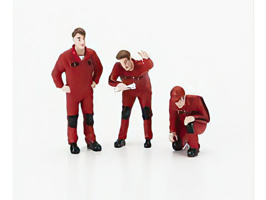 FIGURES SET 3X MECHANICS IHC RED/Schuco 1/32ミニカー