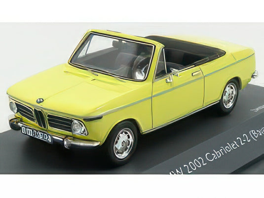 BMW 2002 (E10) BAUR 2/2 CONVERTIBLE 1974 YELLOW BLACK/SCHUCO 1/43ミニカー