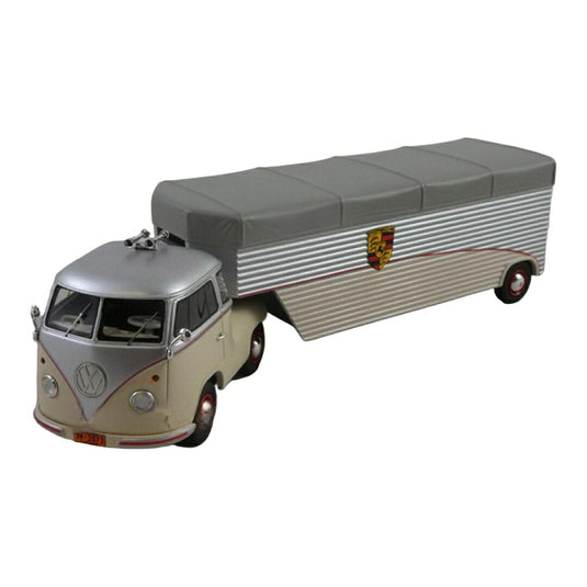 VWフォルクスワーゲン T1 レントランスポーター Porscheポルシェ ベージュ/シルバー / Schuco 1/43 ミニカー