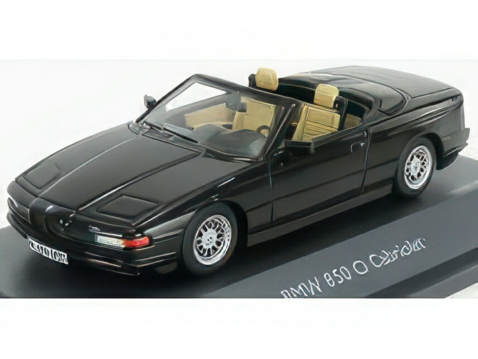 BMW 850i CABRIOLET OPEN 1990 BLACK/SCHUCO 1/43ミニカー