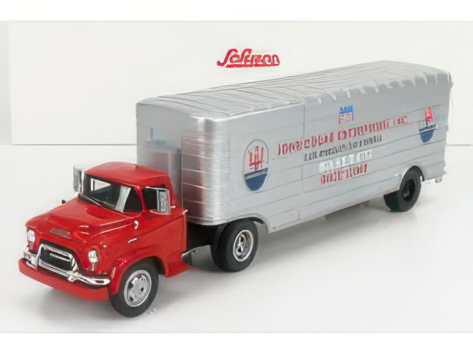 GMC TRUCK TEAM JOHN EDGAR ENTERPRISES INC. MASERATI CAR TRANSPORTER RED SILVER/SCHUCO 1/43ミニカー