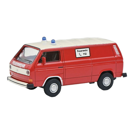 フォルクスワーゲン T3 パネルバン 消防署 レッド ホワイト 消防車 / Schuco 1/64 ミニカー