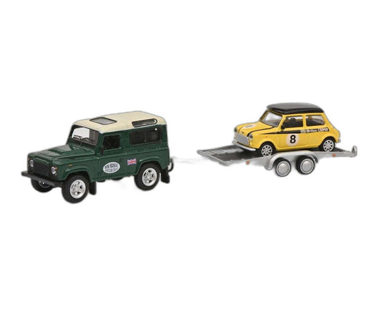 Land Rover Defender カートレーラー + Mini/ Schuco 1/64  模型 ミニカー