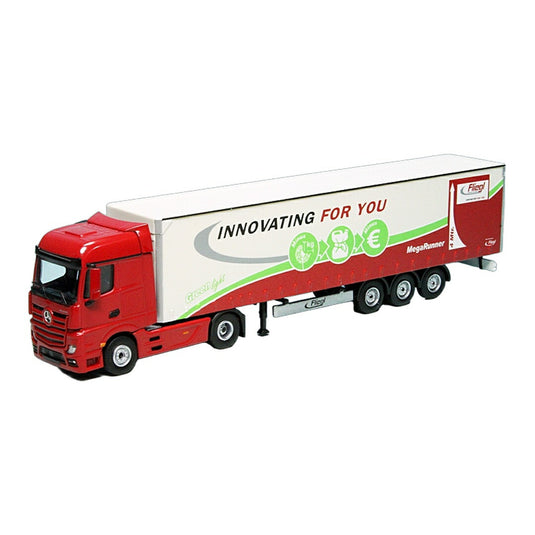 Mercedes Benzメルセデスベンツ Actros 2011 curtain-sider semi-trailer Fliegl MegaRunner レッド / Schuc