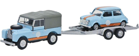 Land Rover 88 トレーラーとMini 452659500 / Schuco 1/87 ミニカー
