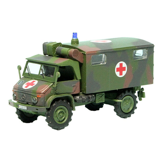 Mercedes Benzメルセデスベンツ Unimog U 404 S Ambulance Bundeswehr Rotes Kreuz / Schuco 1/87 ミニカー