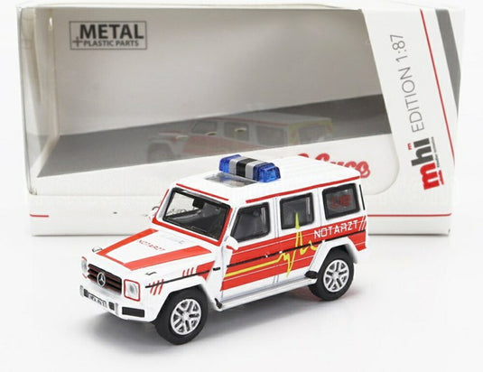MERCEDES BENZ Gクラス NOTARZT POLICE 1995 ホワイト レッド/ Schuco 1/87 ミニカー