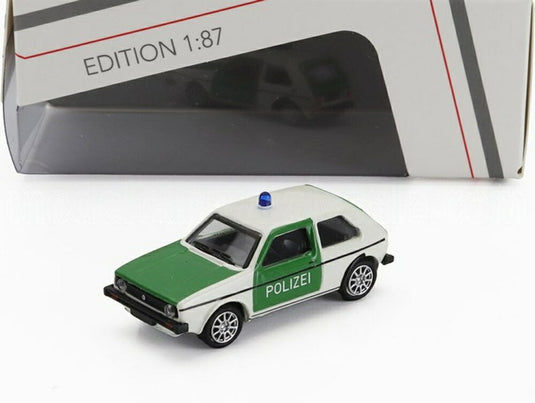 VOLKSWAGEN GOLF MKI POLIZEI 1974 グリーン ホワイト/ Schuco 1/87 ミニカー