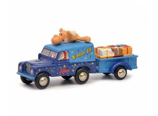 Land Rover + トレーラー クリスマス 2019 ブルー/Schuco 1/90ミニカー