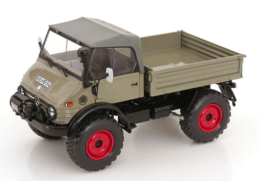 Mercedesメルセデス Unimogウニモグ 406 ソフトトップ 1963-1989 グレーレッド / Schuco 1/18 ミニカー