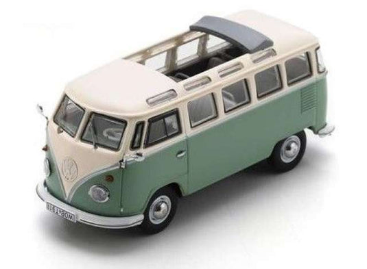 フォルクスワーゲン T1 サンバ グリーン/ベージュ ワーゲンバス ミニカー / Schuco 1/43 ミニカー