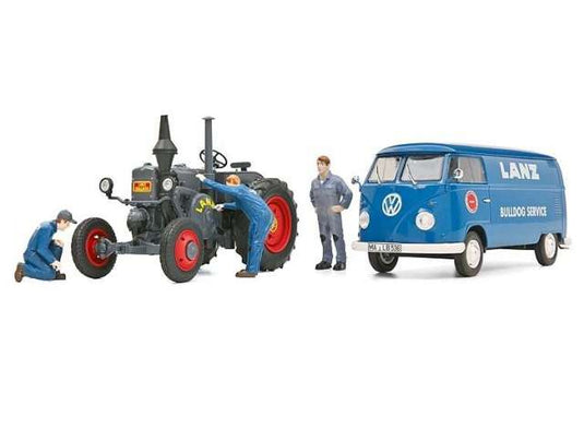 Lanz Bulldog + Volkswagen T1b & 3 フィギュア Lanz Bulldog Service Various/Schuco 1/32ミニカー