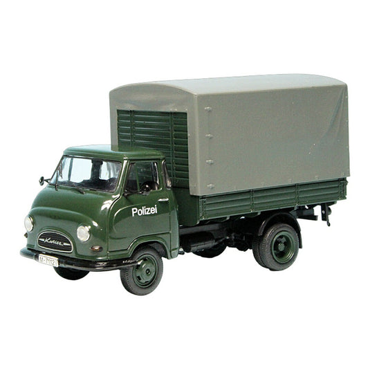 Hanomagハノマグ Kurier プラットフォーム/ターポリン Polizei 3台限定 / Schuco 1/43 ミニカー