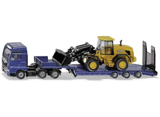 MAN トラック ローローダーと JCB ホイールローダー付き イエローブルー/Siku 1/87農機 模型