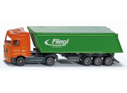 Mercedes-Benz アクトロス トラック トレーラー付き ルーフ付き オレンジグリーン/Siku 1/87ミニカー
