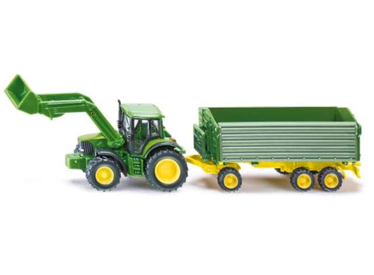 John Deere フロントローダー トレーラー付き グリーンイエロー/Siku 1/87農機 模型