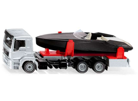 MAN トラック モーターボート付き レッドブラック/Siku 1/50ミニカー