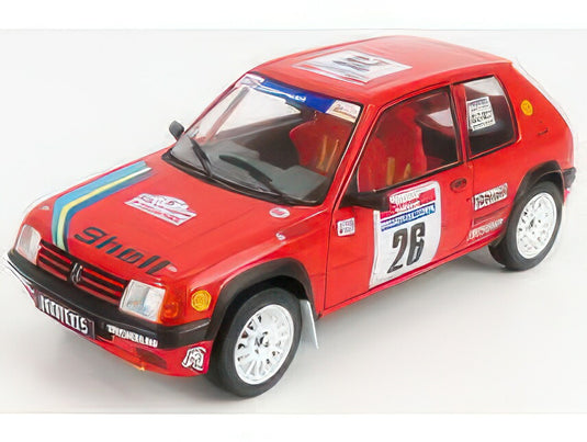PEUGEOT 205 RALLYE N 26 RALLY TOUR DE CORSE 1990 H.DEVIN F.VISTE RED BLACK/SOLIDO 1/18ミニカー