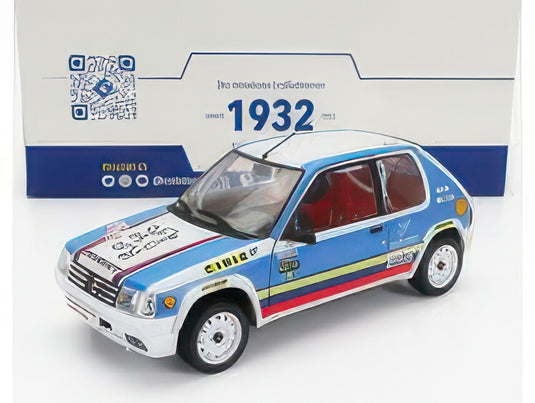 PEUGEOT 205 1.9 RALLY SCHWAB COLLECTION 1990 LIGHT BLUE/SOLIDO 1/18ミニカー