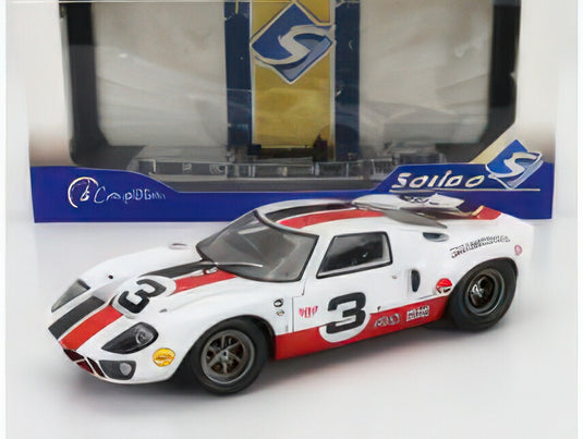 FORD USA - GT40 MKI N 3 ERIC DEAN DESIGN 2015 - WHITE RED/SOLIDO 1/18ミニカー