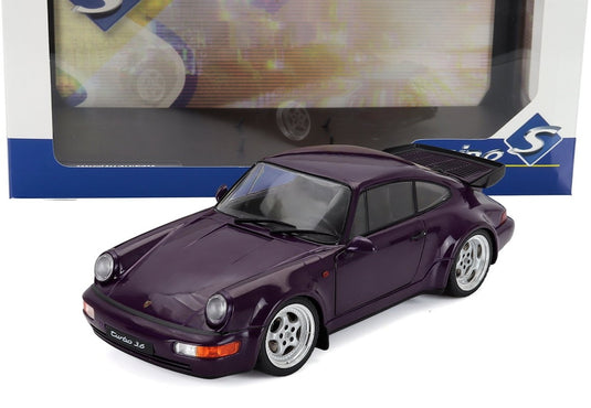 PORSCHEポルシェ 911 964 ターボ クーペ 1990 パープル / SOLIDO 1/18 ミニカー