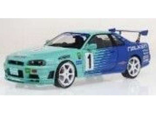 1999 #1 Nissan E34 GTR スカイライン ファルケン ドリフトリバリー ブルーライトグリーン/SOLIDO 1/18ミニカー