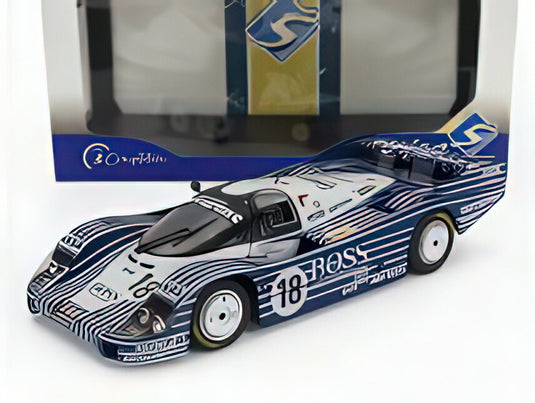 PORSCHE  956L 2.6L TWIN TURBO TEAM OBERMAIER RACING BOSS N 18 24h LE MANS 1983 JURGEN LAESSIG  ALEX PLANKENHORN  DESIRE WILSON  BLACK WHITE/SOLIDO 1/18ミニカー