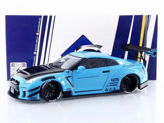 日産 GT-R R35 リバティーウォーク ボディキット 2.0 2024 ブルー / Solido 1/18 ミニカー