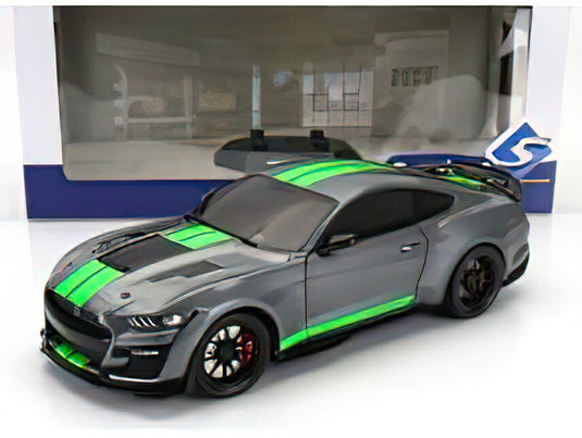 Ford Mustang Shelby GT500 2020 カーボングレー ネオングリーン/ SOLIDO 1/18 ミニカー