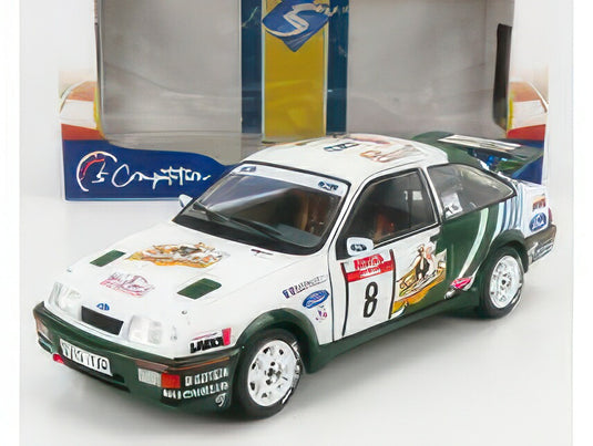 FORD ENGLAND SIERRA COSWORTH RS500 N 8 WINNER RALLY TOUR DE CORSE 1988 DIDIER AURIOL BERNARD OCCELLI WHITE GREEN/SOLIDO 1/18ミニカー