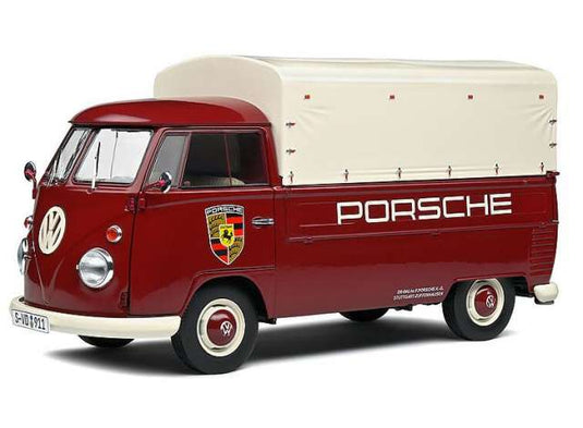 1950 Volkswagen T1 ピックアップ ポルシェサービス レッドホワイト/SOLIDO 1/18ミニカー