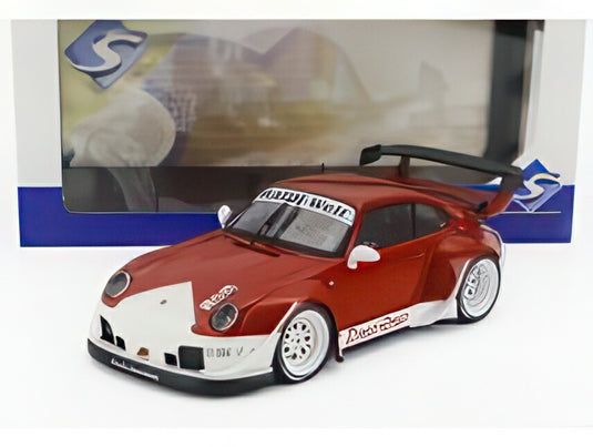 PORSCHE 911 993 RWB ボディキット ポルコロッソ クーペ 2020 ホワイト レッド/ SOLIDO 1/18 ミニカー