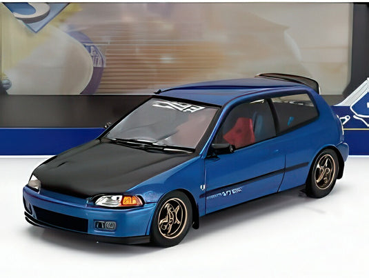 HONDA シビック EG6 SIR II ワークス 1991 パールブルー ブラック/ SOLIDO 1/18 ミニカー