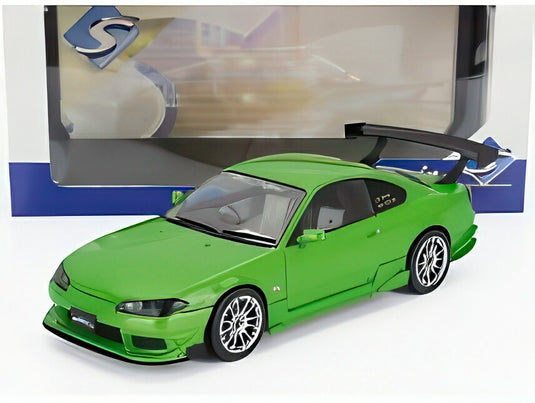 NISSAN シルビア (S15) クーペ SPEC-R エアロ 1999 グリーンメタリック/ SOLIDO 1/18 ミニカー